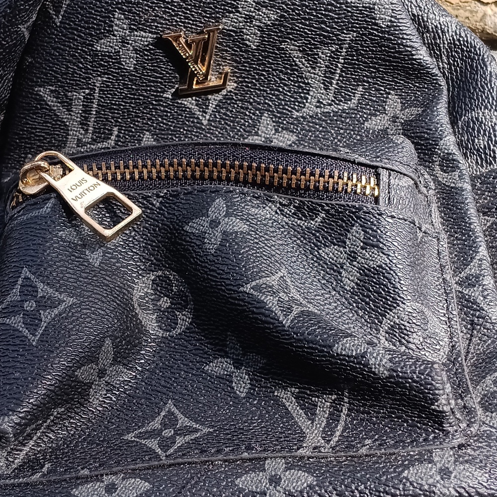 Louis Vuitton Black & Gray Monogram Mini Backpack with Gold Hardware - Picture 5 of 5